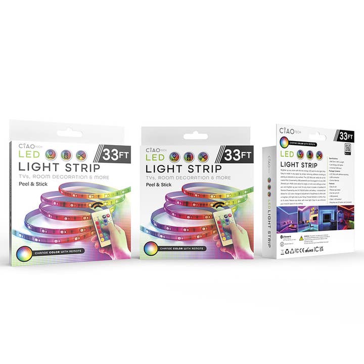 CIAO TECH LED RGB 33 Ft Strip Light with Remote for wholesale by Lifeware Group LLC