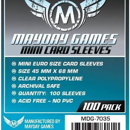Mayday Games - Wholesale Card Game - Mini Euro Card Sleeve - Pack of 100 - 45 MM X 68 MM