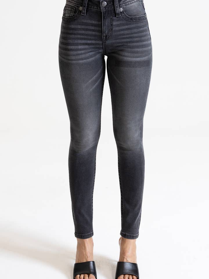 H3636S99- Black High Rise Skinny Jeans for wholesale by Miss Me