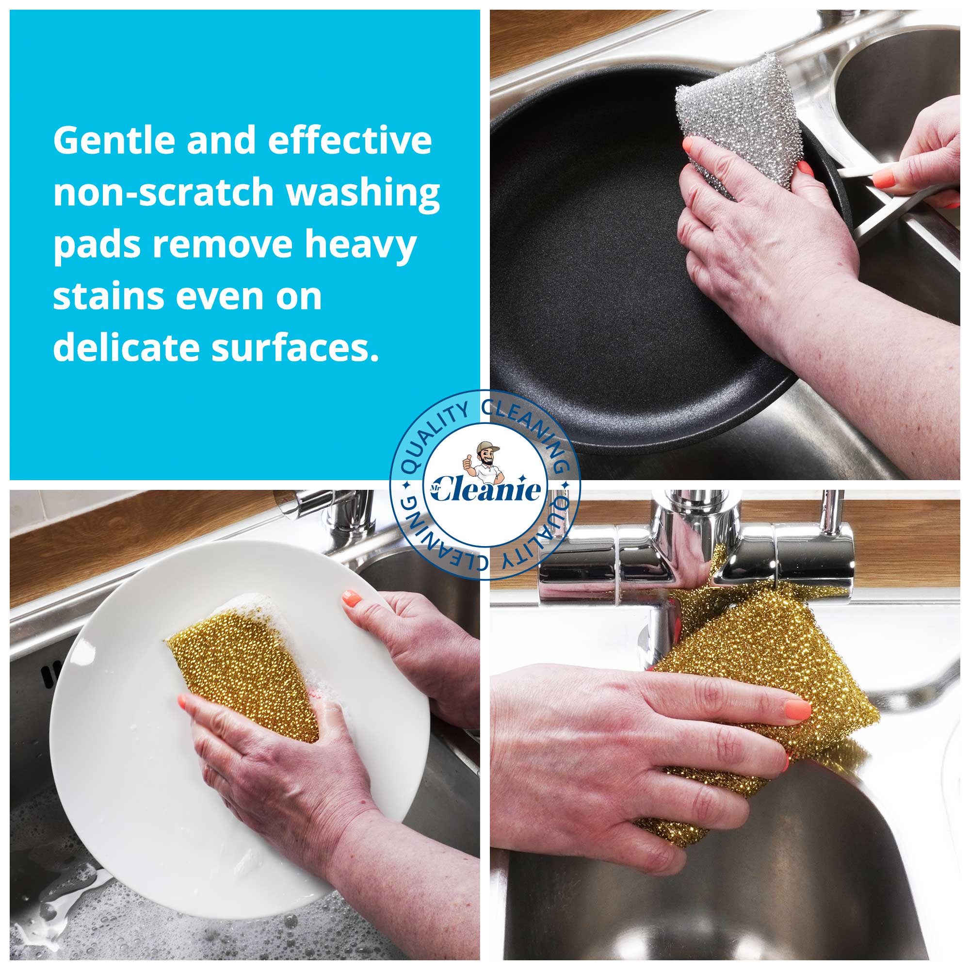 Mr Cleanie – wholesale Rengöringssvamp – Metalliserade tvättkuddar (2-pack) Repfria3