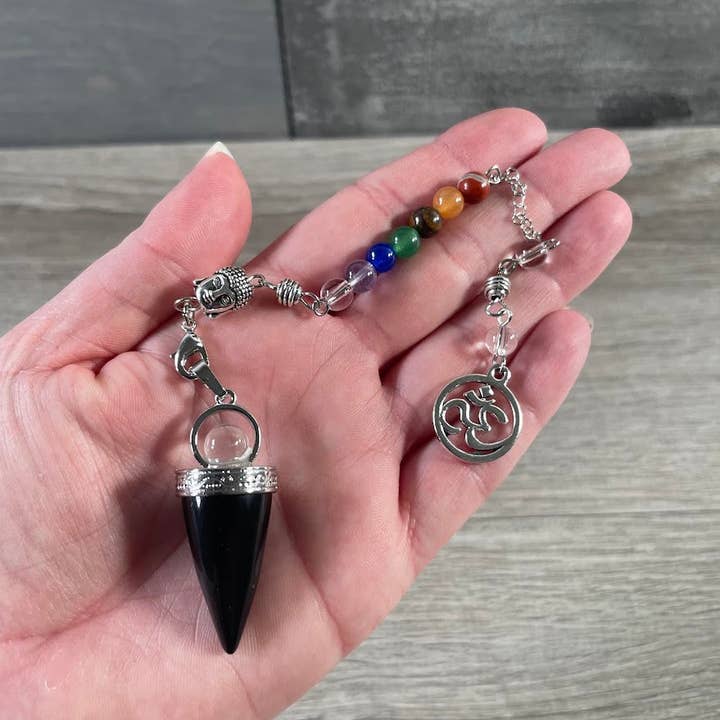 Keystone Crystals - Vente Accessoire de méditation - Pendules assortis avec symbole Ohm Chakra pour la vente en gros2
