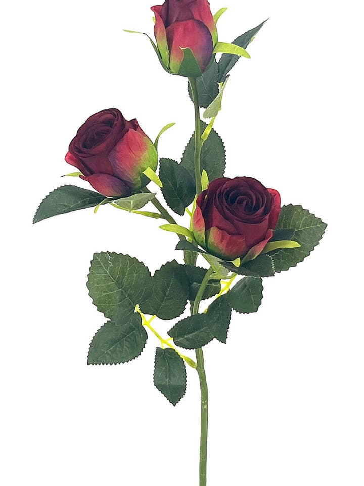 RAMA ROSITAS X3 POLIEST. ROJO, 56cm(5cm) para venta al por mayor de Aguilar Málaga