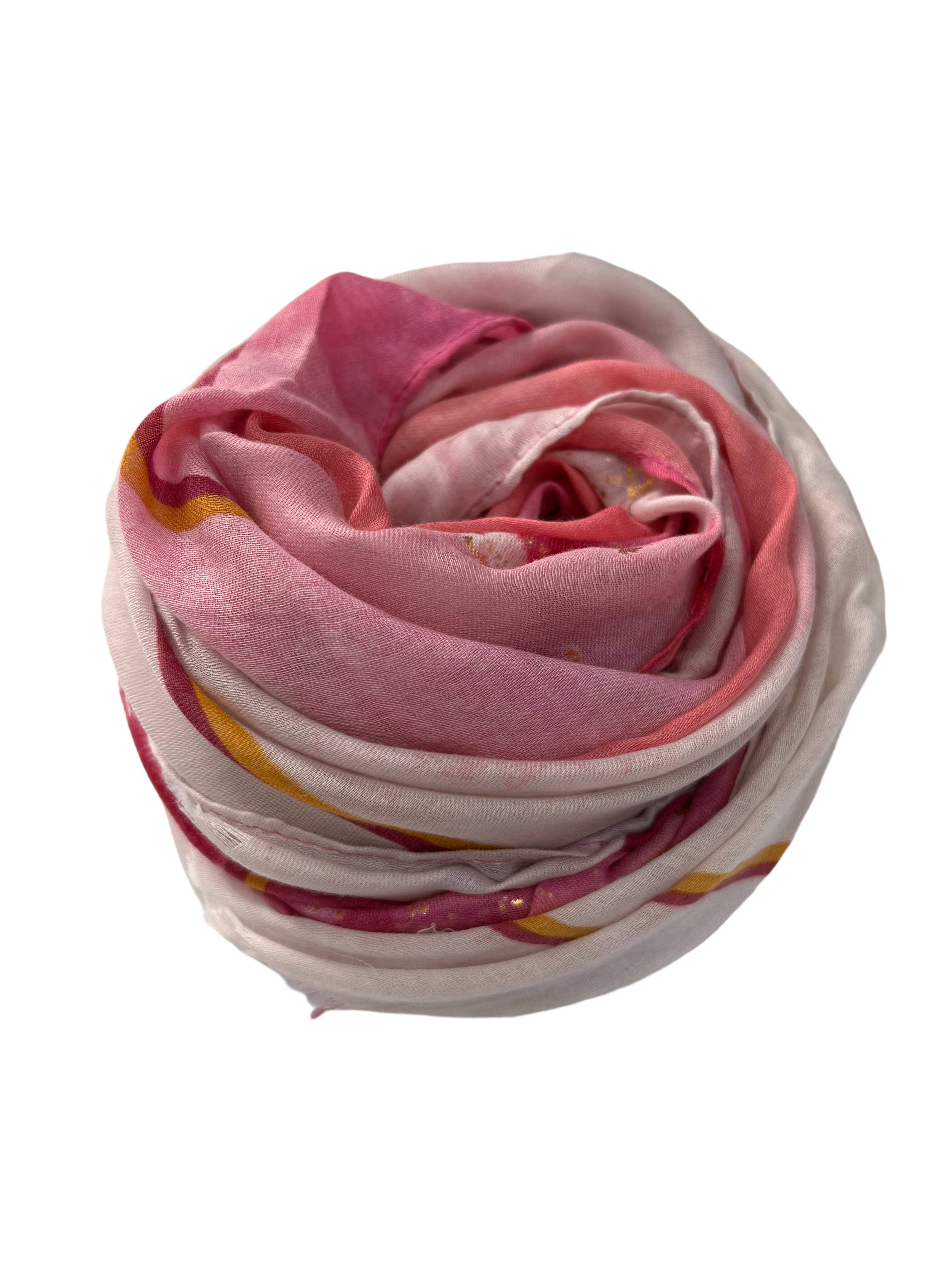 London Scarves – wholesale Halsduk - Dam – Ocean weave tryckt halsduk med guld och silver lappar7