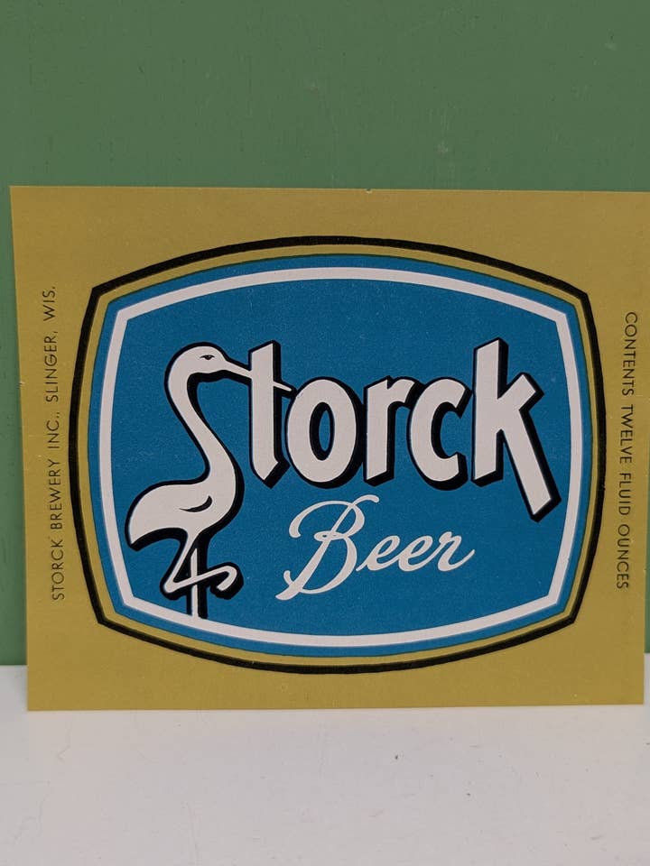 Etiqueta de cerveza Stork para venta al por mayor de vintagegoodies