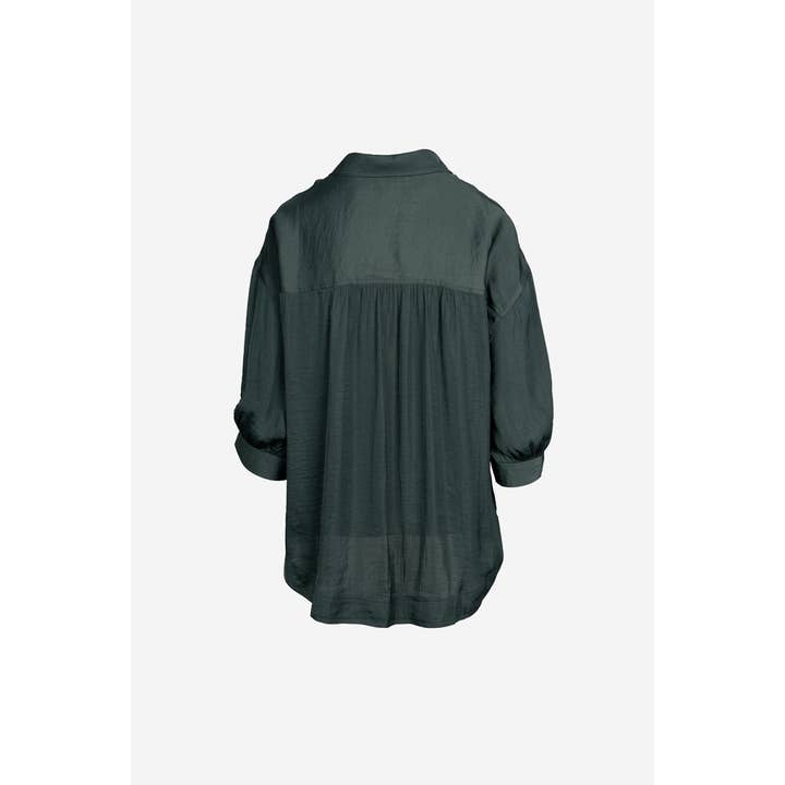 Naked Zebra - Wholesale Blouse - Women's - Oversized 3/4 Sleeve Button Up Blouse14