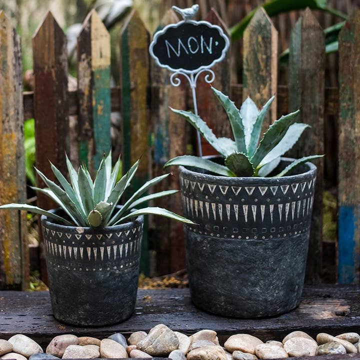 Rustic Reach - Wholesale Plant Pot - Black Pottery Cement Planter2