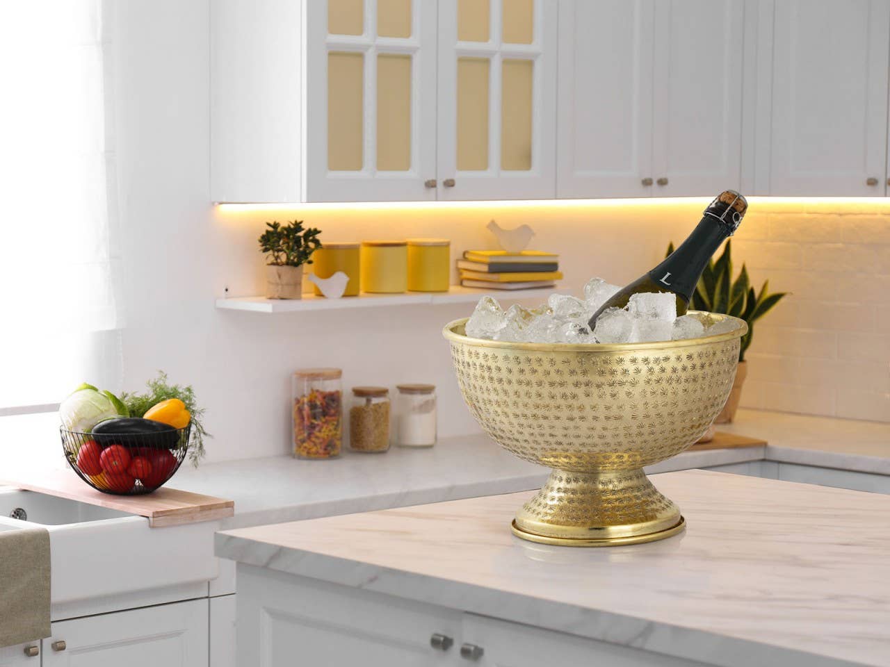 Voglrieder – wholesale Ishink – Vinkylare 4-pack flaskkylar i metall, ø 29 cm, champagney kylare rund i silver eller guld3