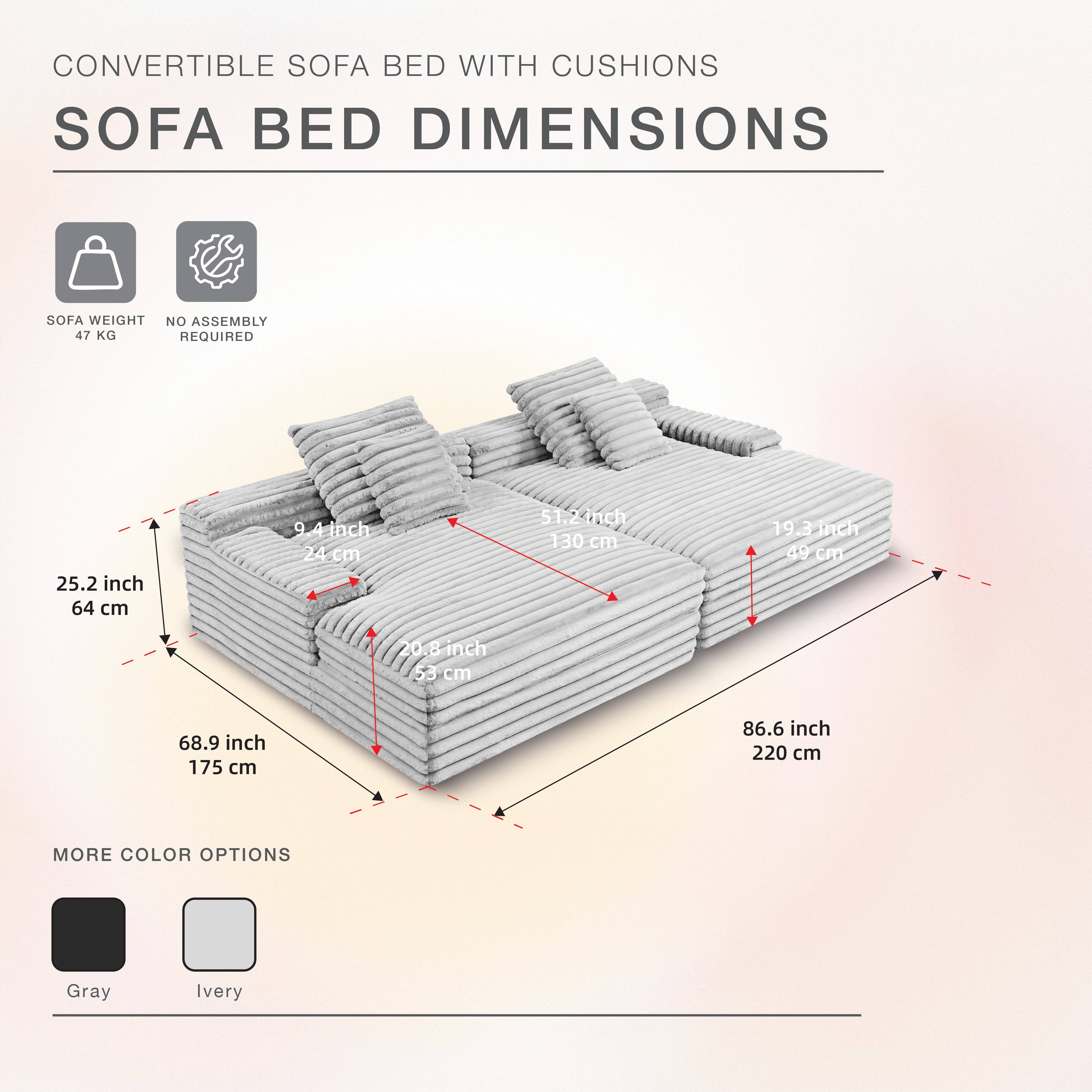 LivingTaste Home Inc - Wholesale Sofa - Side By Side Oversized Lounge Sofa - Light Grey2