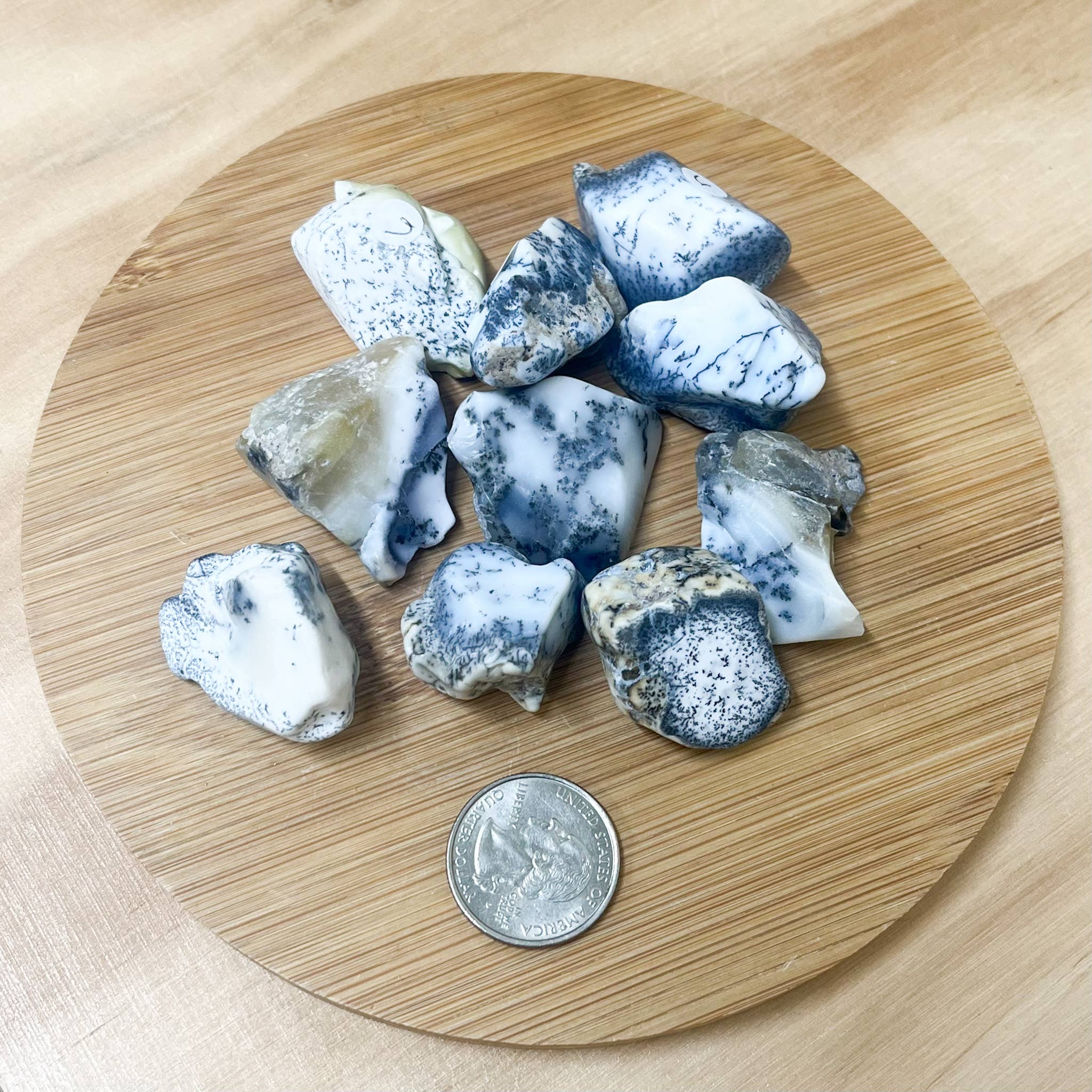 Crystal Deal· Wholesale Crystals & Gifts – Engroshandel Spirituelle sten og krystaller – Dendritiske opaler, 1,25" - 2", parti med 10 stk.1