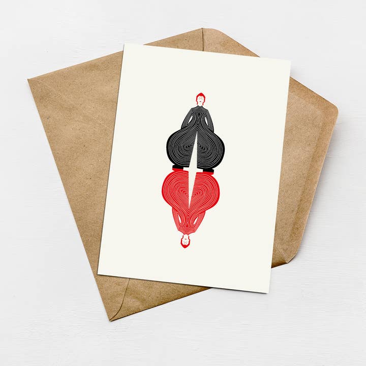 A bowie Cat from Japan Mini Greeting Cards for wholesale by EYE FOR LONDON PRINTS