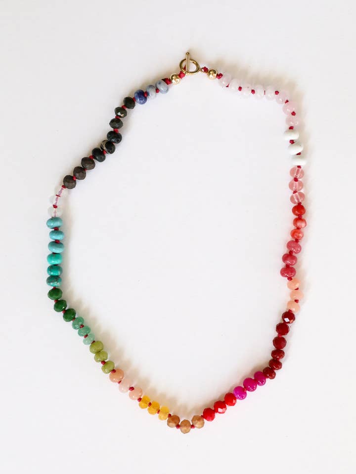 Natural Gemstone Necklace -14K Gold Filled Toggle - Paradise for wholesale by CanyonLeaf