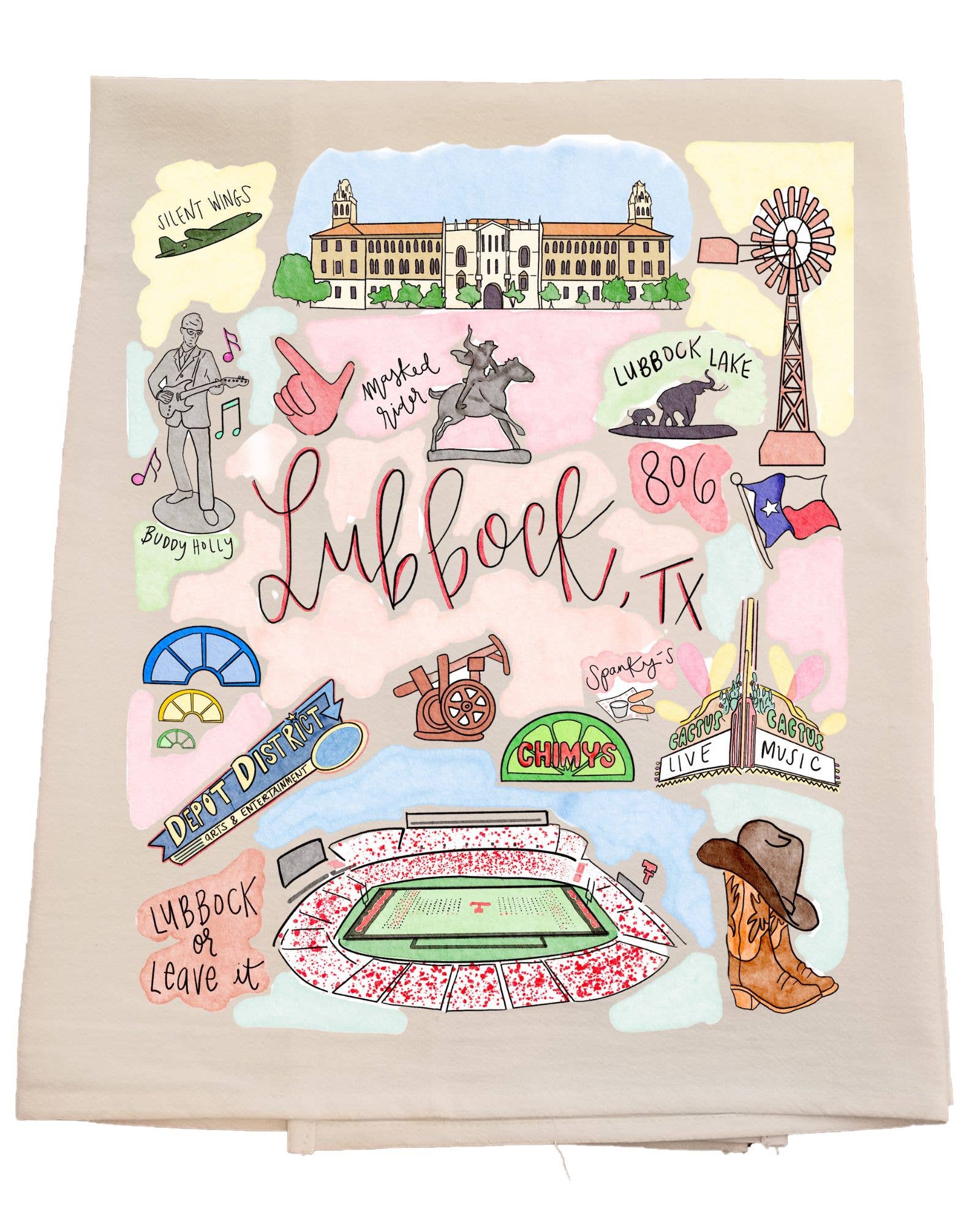 Bunnies and Bows - Wholesale Tea Towel - Lubbock City Tea Towel0