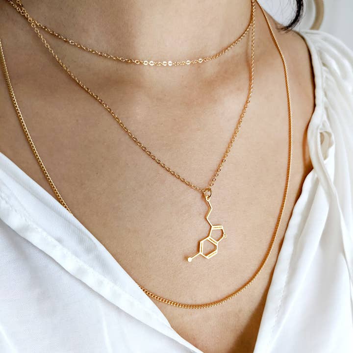 Shany Design Studio - Wholesale Pendant/Charm Necklace - Serotonin Molecule Necklace Gold / Silver1