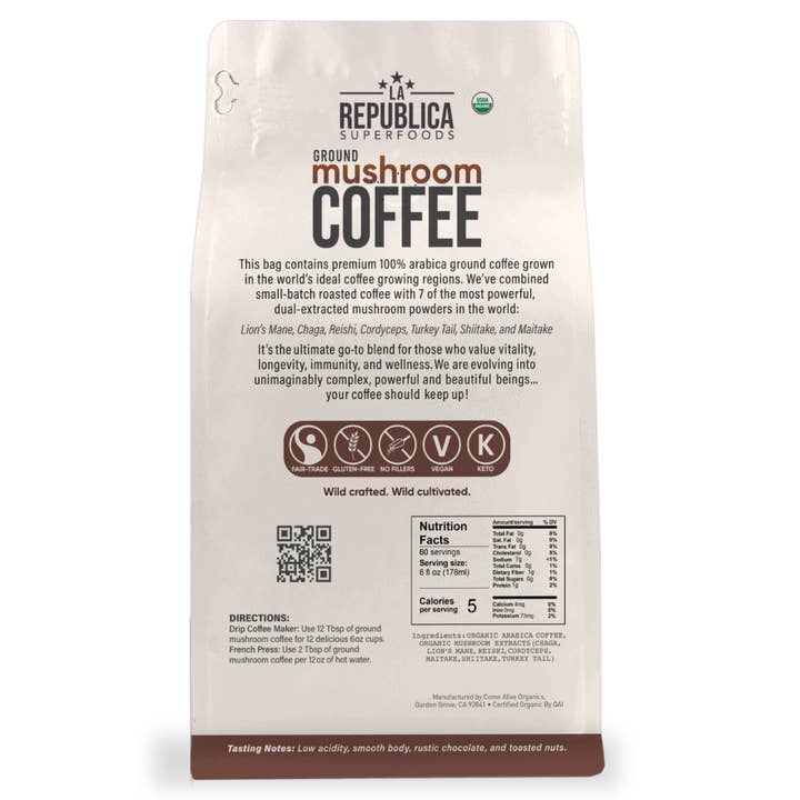 La Republica Coffee - Wholesale Ground Coffee - La Republica USDA Organic GROUND BrazilianCoffee