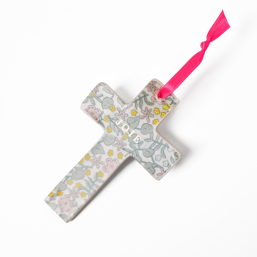 Baubels – wholesale Dimensionell/3D-väggkonst – Lily väggkors med blommönster2