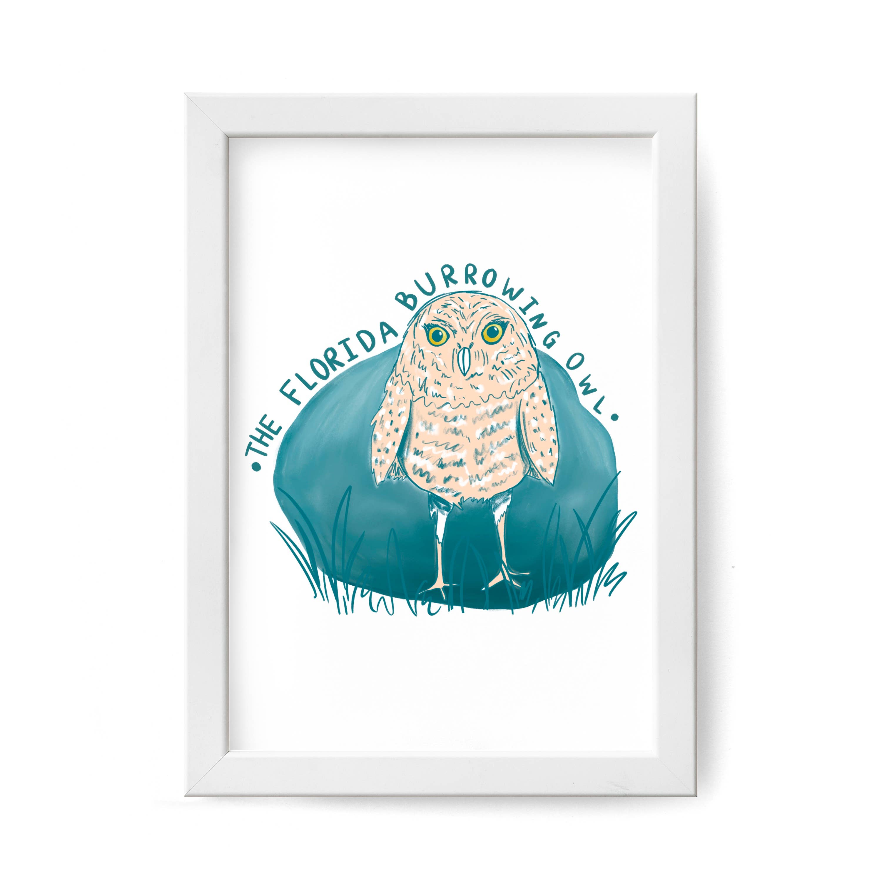 25 Sweetpeas - Wholesale Art Print - Burrowing Owl Art Print, Bird Art, Florida Burrowing Owl4