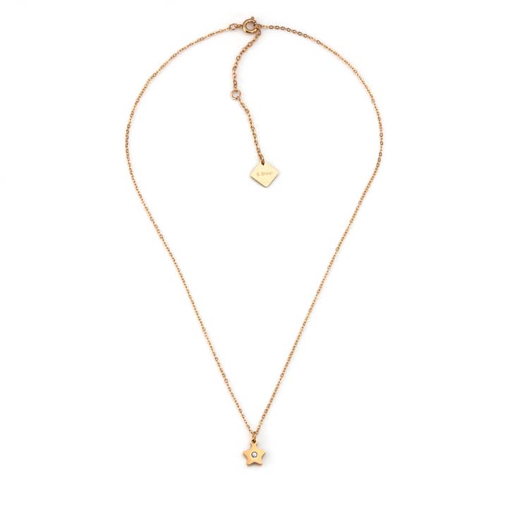 Shebiju - Wholesale Link & Chain Necklace - Steel Star Necklace with Diamond1