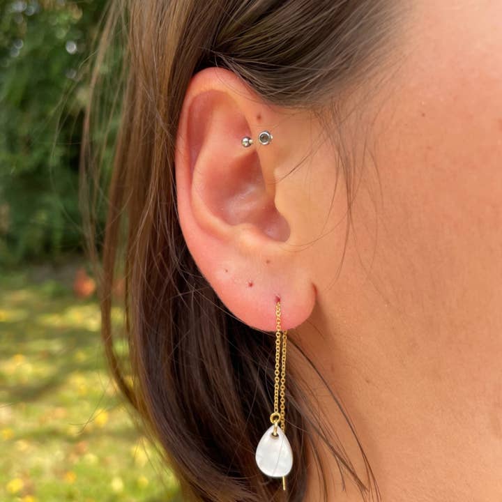 Kristal Earrings - Natural Mother of Pearl for wholesale by Giollevi