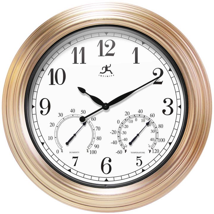 Infinity Instruments - Wholesale Wall Clock - Outdoor Round Copper Wall Clock 18.5 Inch