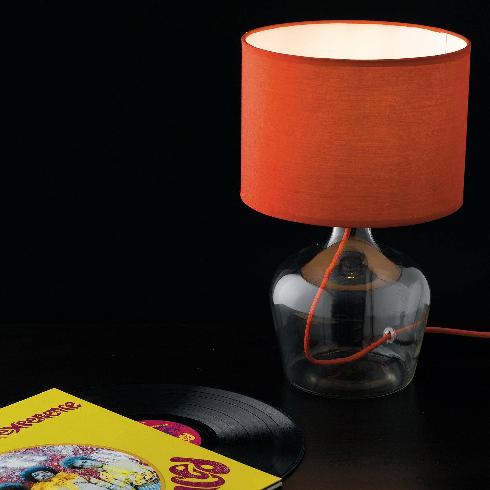 Gruppo F.T - Wholesale Accent/Desk Lamp - Hendrix glass table lamp with lampshade and fabric cable, available in various colors (1xE27)4