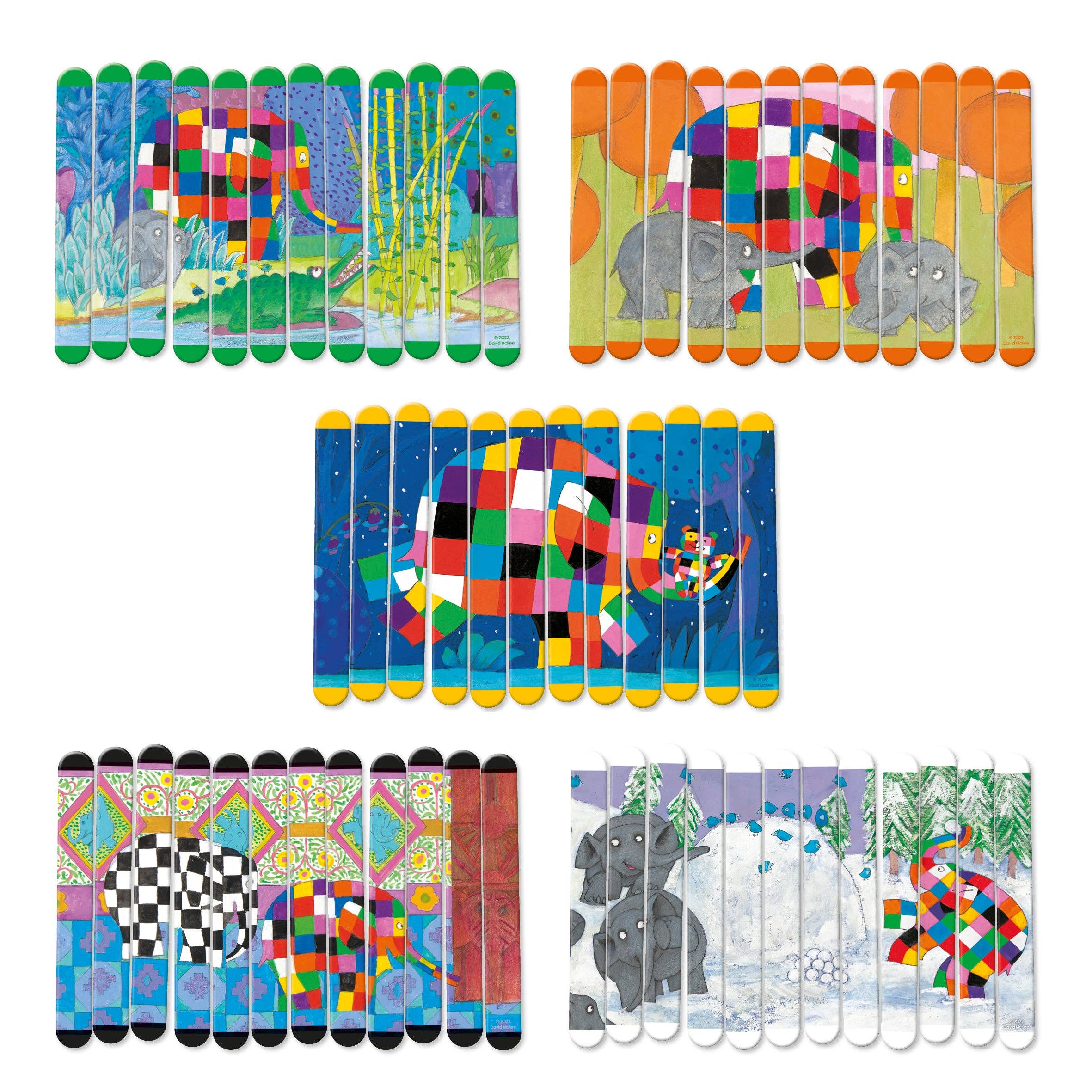 Robert Frederick Ltd - Wholesale Puzzle - Kids - Elmer Lolly Stick Puzzle - Create 5 Double-Sided Puzzles1