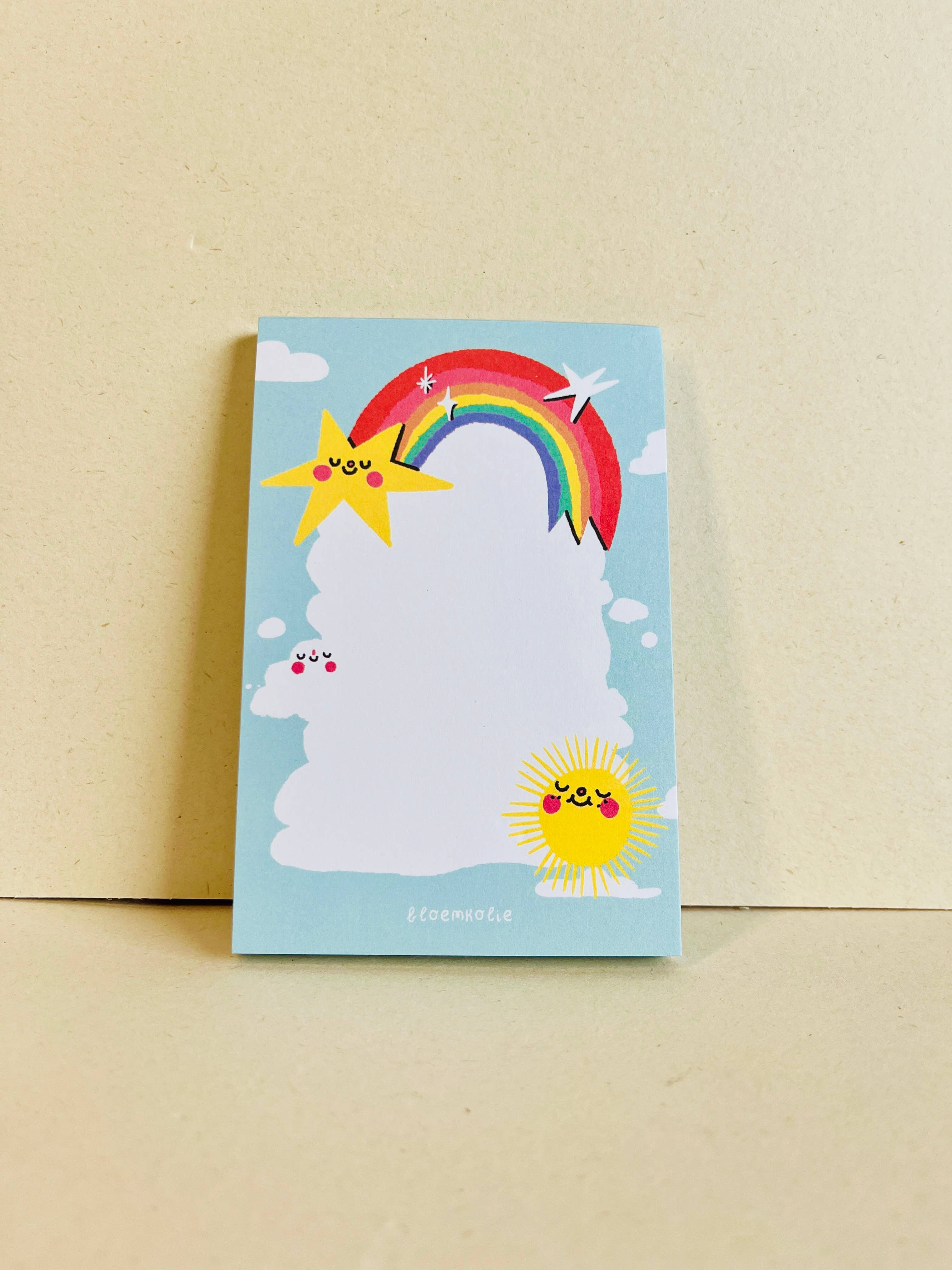 Bloemkolie – Engroshandel Klistermærker – Rainbow Memo Pad / Notatblok med klæbende noter - kawaii skriveartikler1