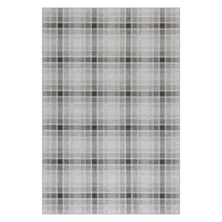 Andri Modern Plaid Machine Washable Rug | Black for wholesale by Annie Selke