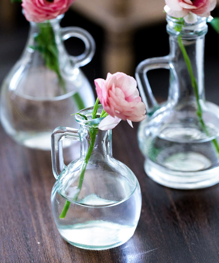 Sweet Home Deco - Wholesale Vase - Glass Bud Vase with Handle,  Mini Glass Flower Pot, Clear10