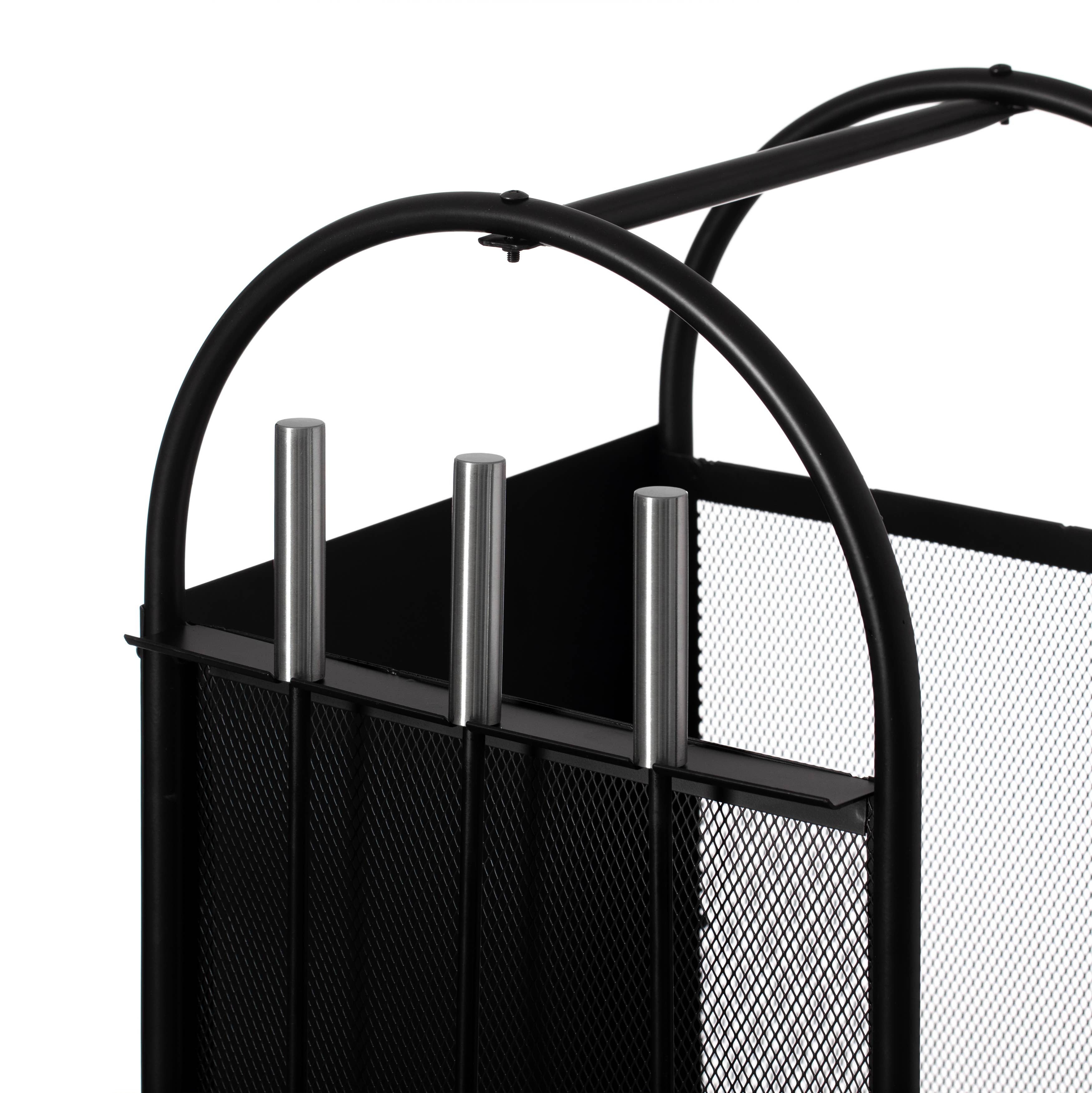 Quickway Imports - Wholesale Fire Pit - Indoor and Outdoor Patio Iron Firewood Log Cart with Wheels9