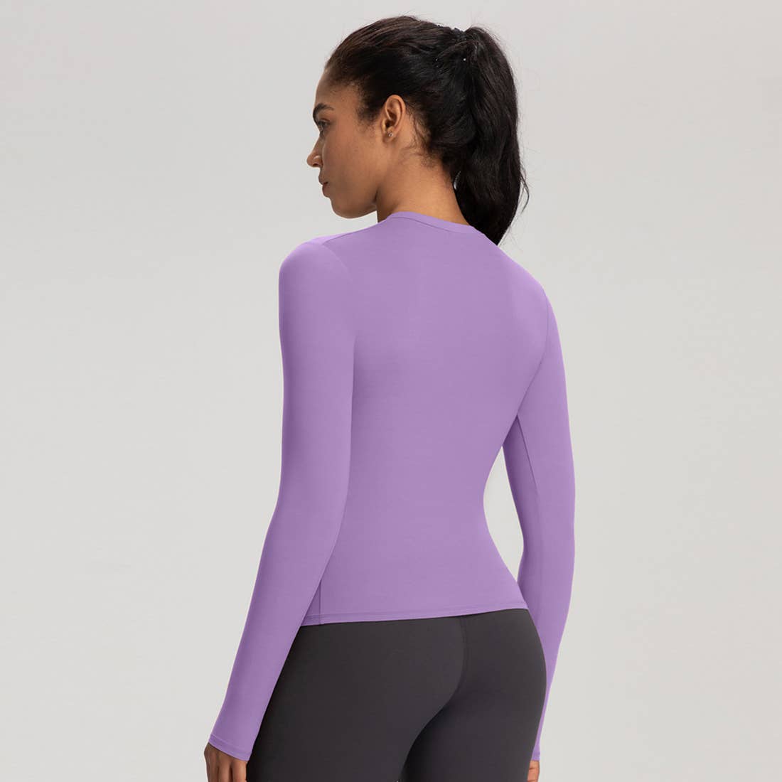 Sodalemon - Wholesale Athletic Top - Women's - Women High-Stretch Round-Neck Workout Long Sleeve Top13