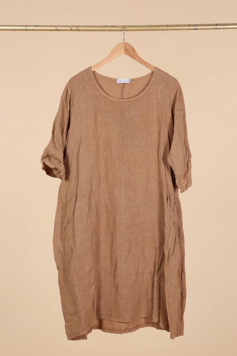 la maison des fibres naturelles - Wholesale Dress - Women's - Round neck dress in 100% linen 676135