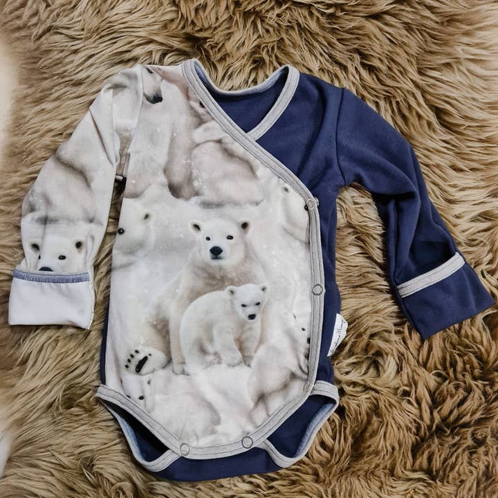 Polar bears wrap bodysuit for wholesale by OmpelimoMirage