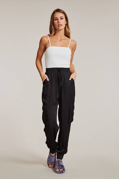 Miss Sparkling - Wholesale Pants - Women's - Textured Satin Cargo Pants10