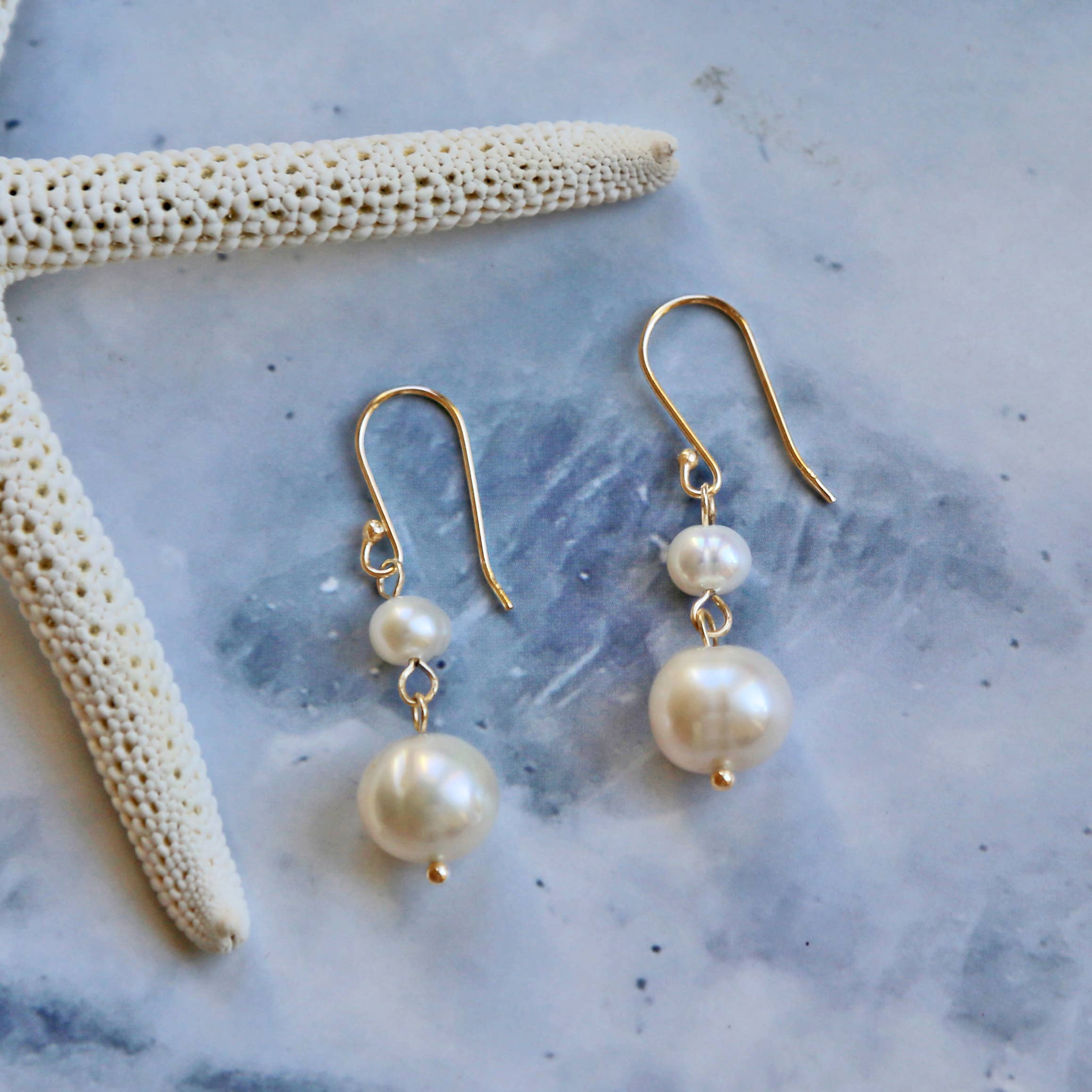 IST Jewelry - Wholesale Dangle Earrings - Dual Pearl Drop Earring1