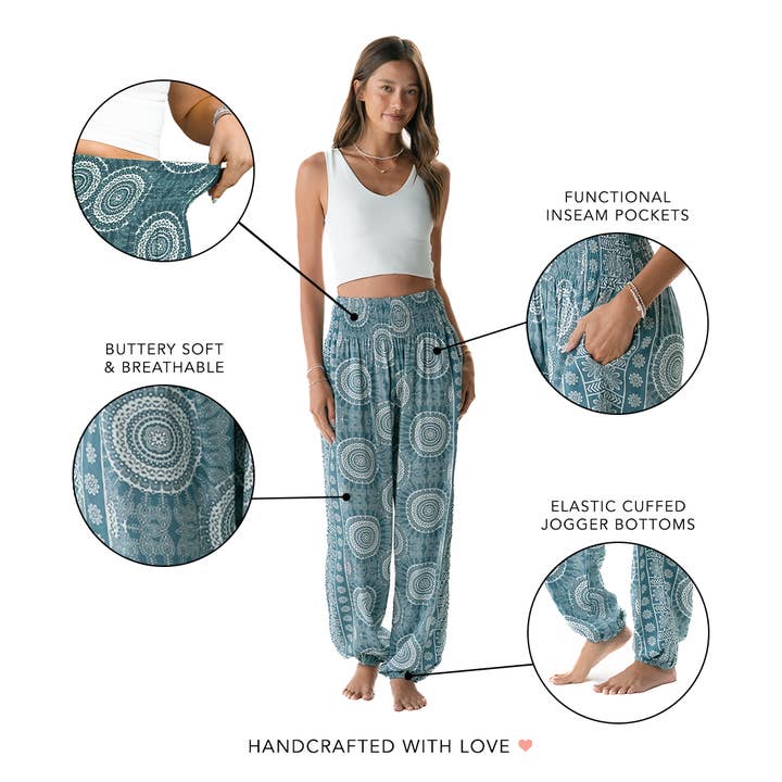 Lotus and Luna - Venta al por mayor Pantalones - Mujer - Pantalones Harem Playa Zafiro4