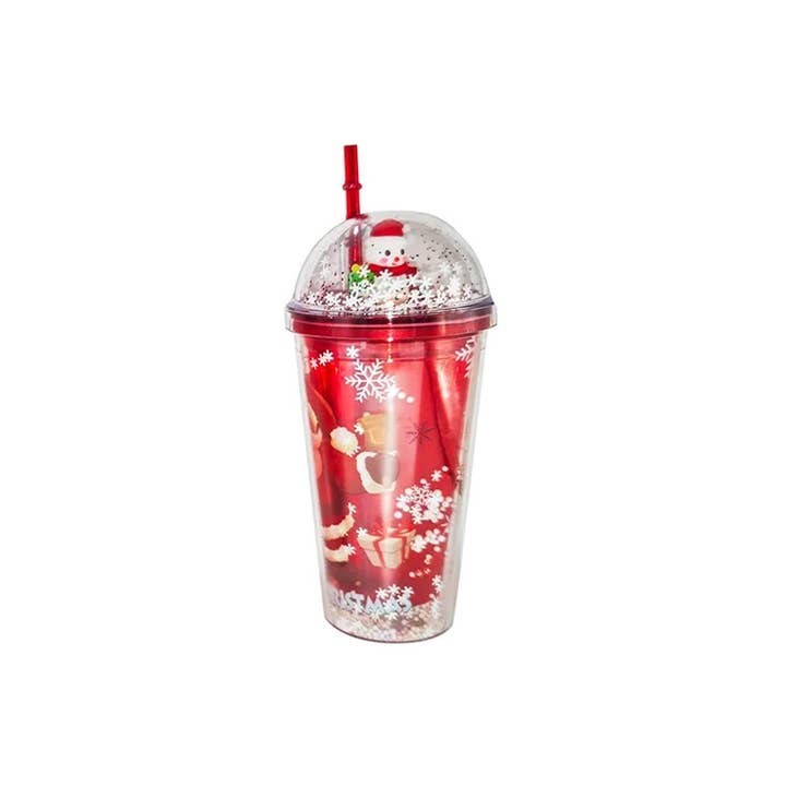Paperdoll - Wholesale Insulated Mug/Tumbler - Christmas Snow Globe Sip Cup Tumbler2