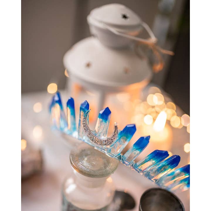 Costurero Real - Wholesale Tiara - Women's - Blue Crystal Quartz Resin Crown Tiara Headpiece Magical