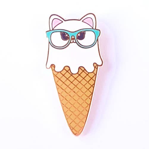 Studio Inktvis - Wholesale Lapel Pin/Button - Cat Ice cream Enamel pin0
