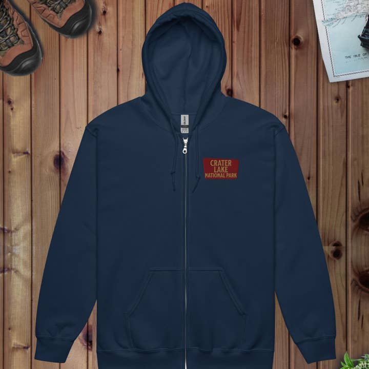 Sudadera con capucha de cremallera completa del Parque Nacional del Lago del Cráter para venta al por mayor de Parks Apparel