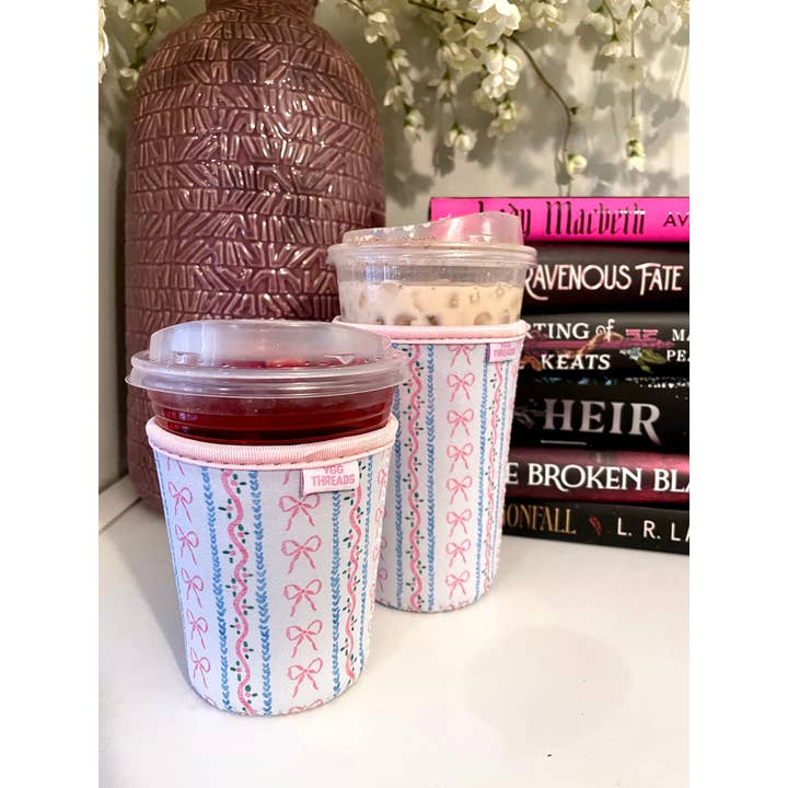 YGG Threads - Wholesale Drink Huggers & Koozies - Bow Stripes Iced Coffee Drink Sleeve - Medium