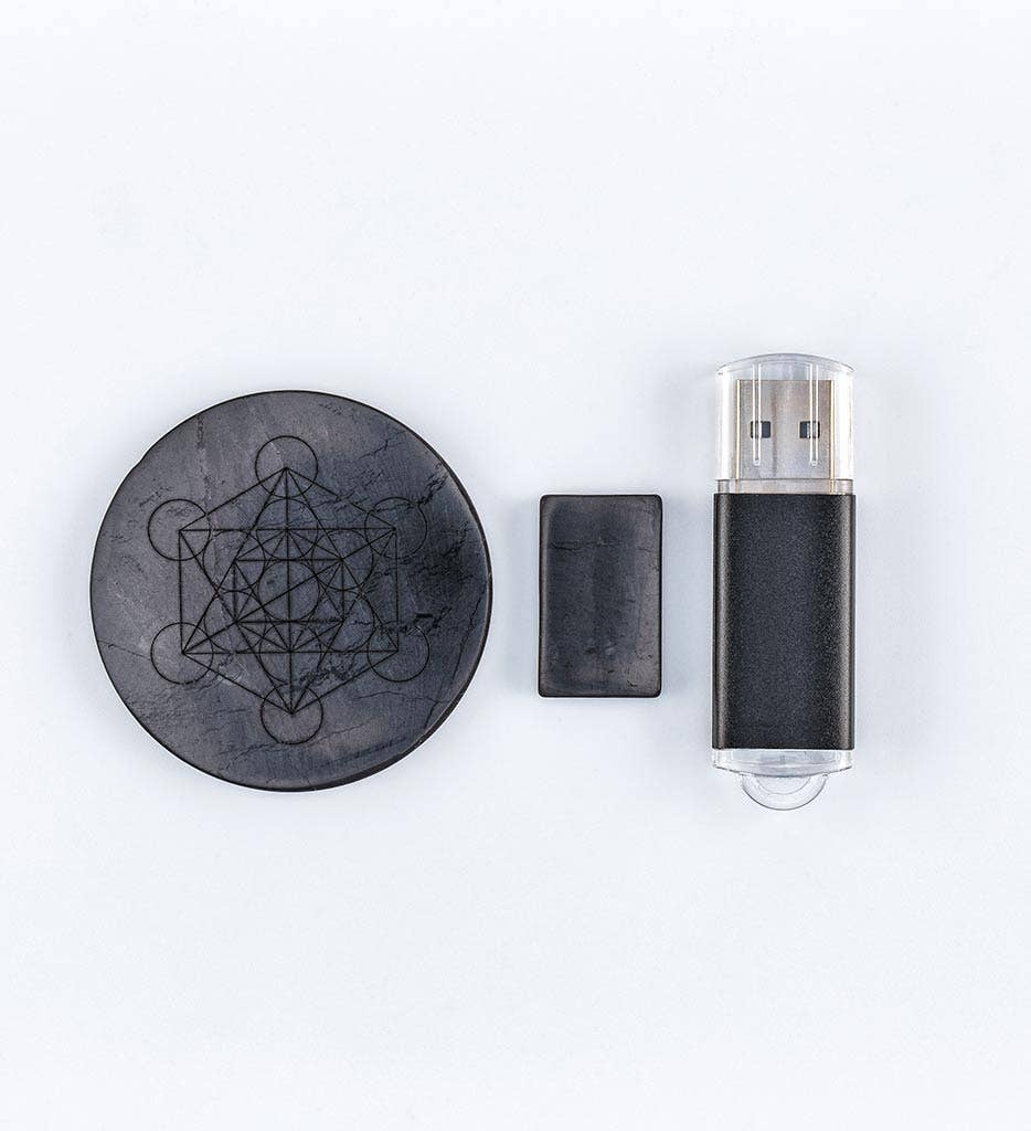 Modern ŌM – Großhandel Spiritueller Stein/Kristall – Shungit Metatron EMF-Schutz Set1