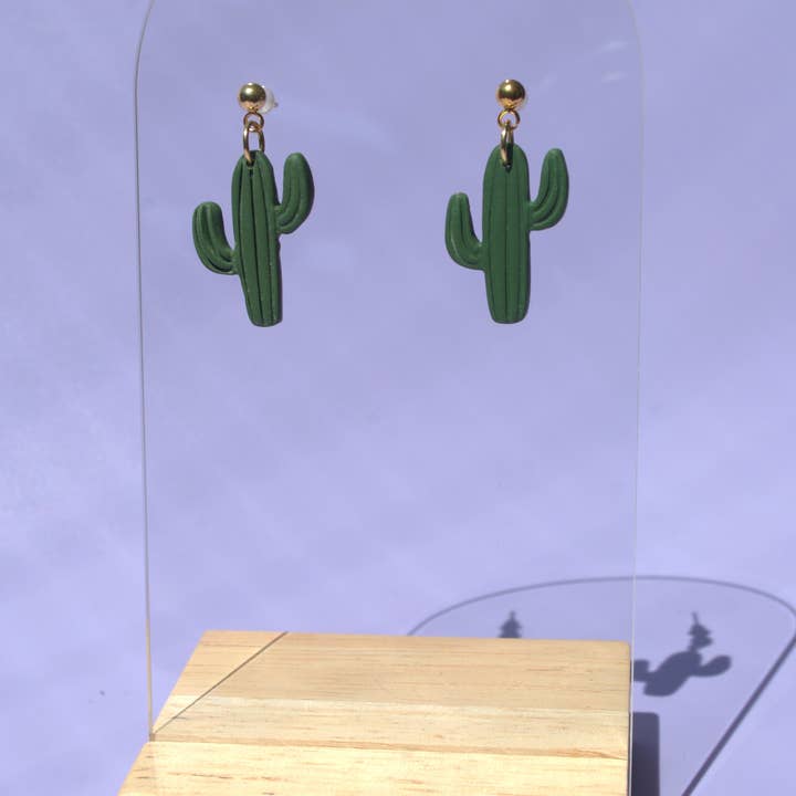 Santøclay Handmade - Wholesale Dangle Earrings - Kaktus Statement-Ohrringe | Handgefertigt & 18K vergoldet2