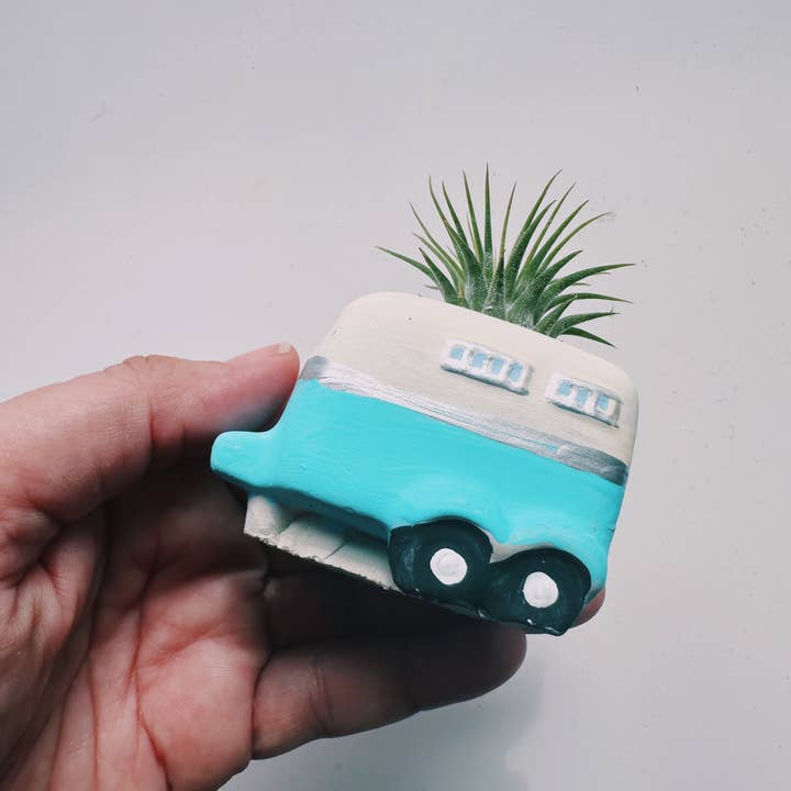 O'Berry's Succulents - Wholesale Plant Pot - Vintage Camper Mini Planter with Air Plant4