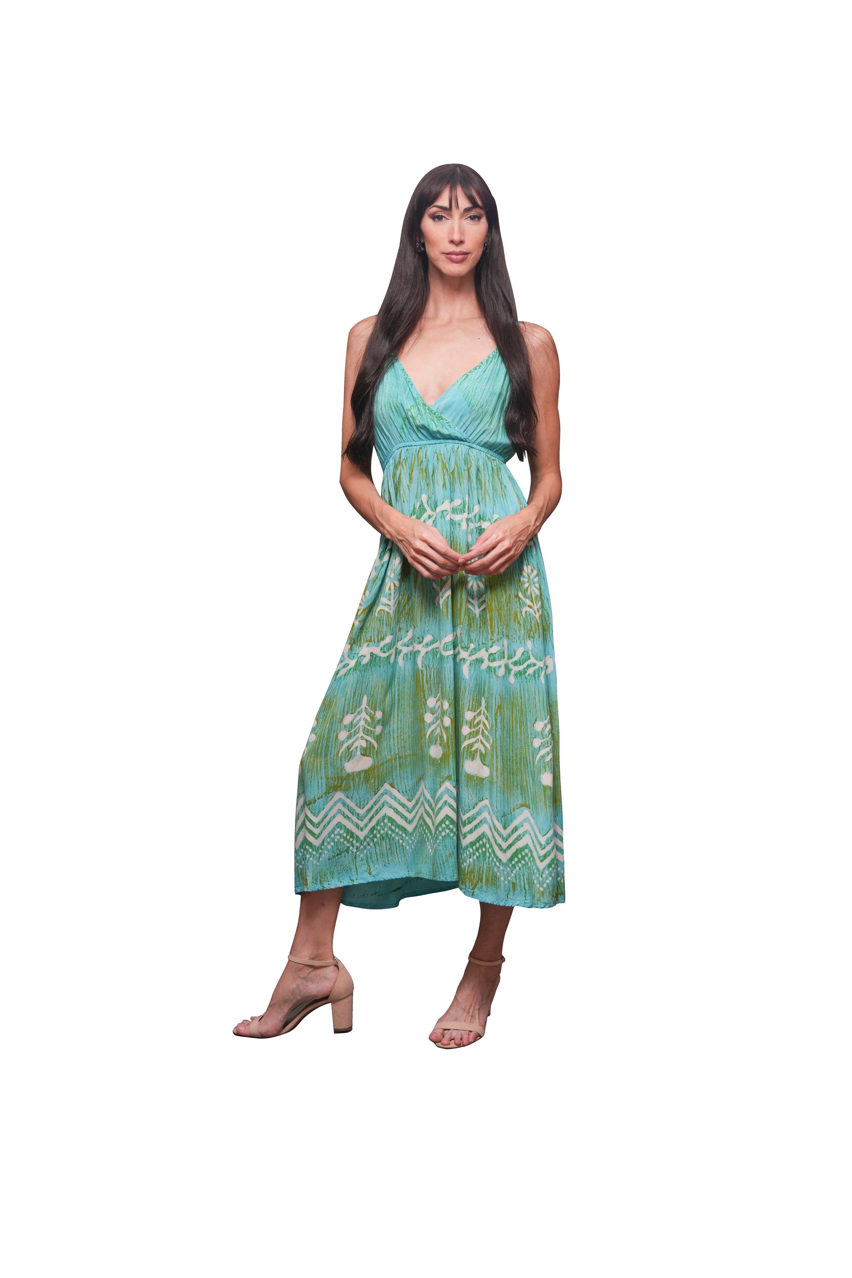 Sacred Threads - Wholesale Dress - Women's - Teal Tranquility Maxi Dress1