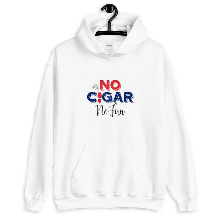 No Cigar No Fun, Hoodie, White for wholesale by No Fun Company