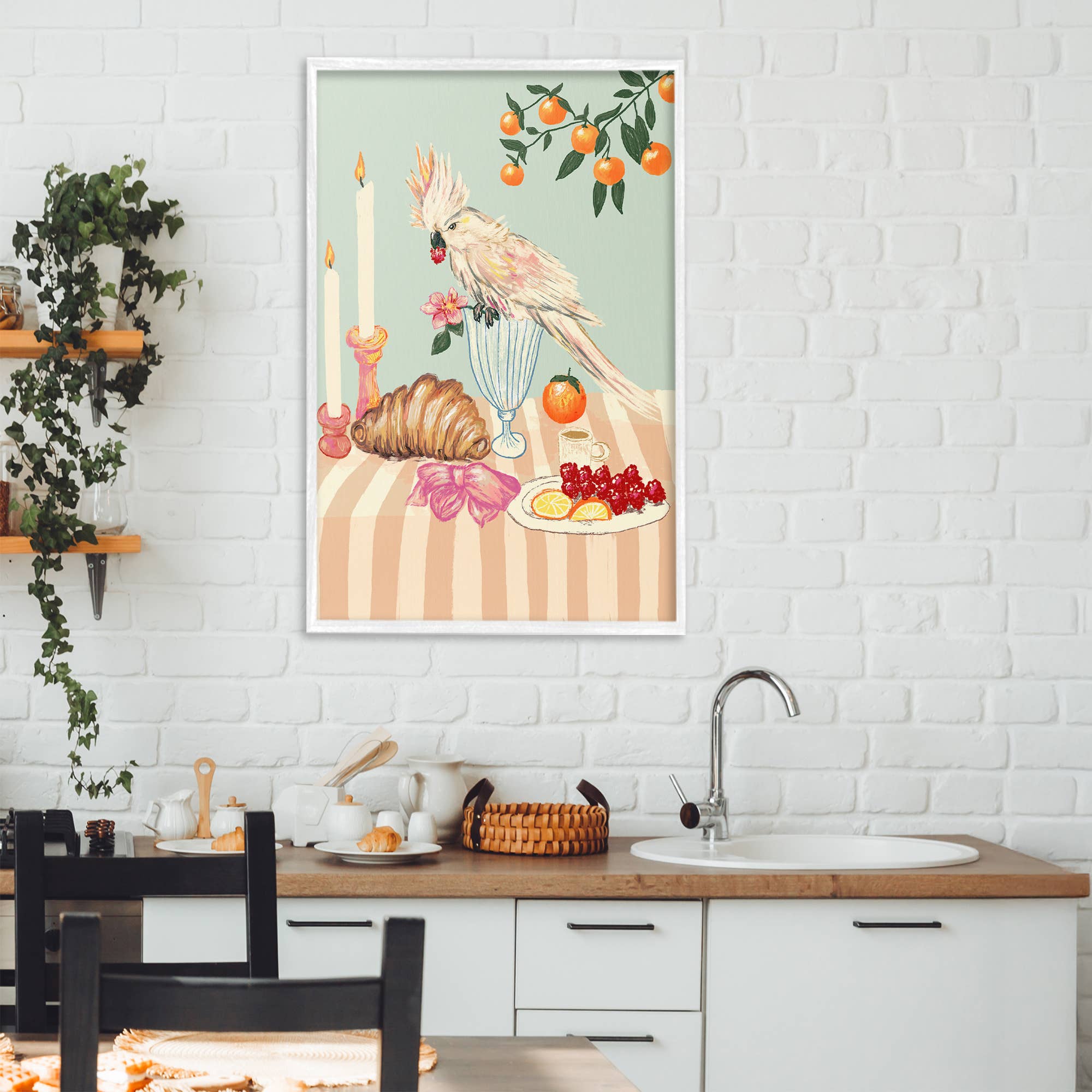 Stupell Industries - Vendita all'ingrosso Cartello da parete - Colazione con Calopsite Uccello Incorniciato Giclée21