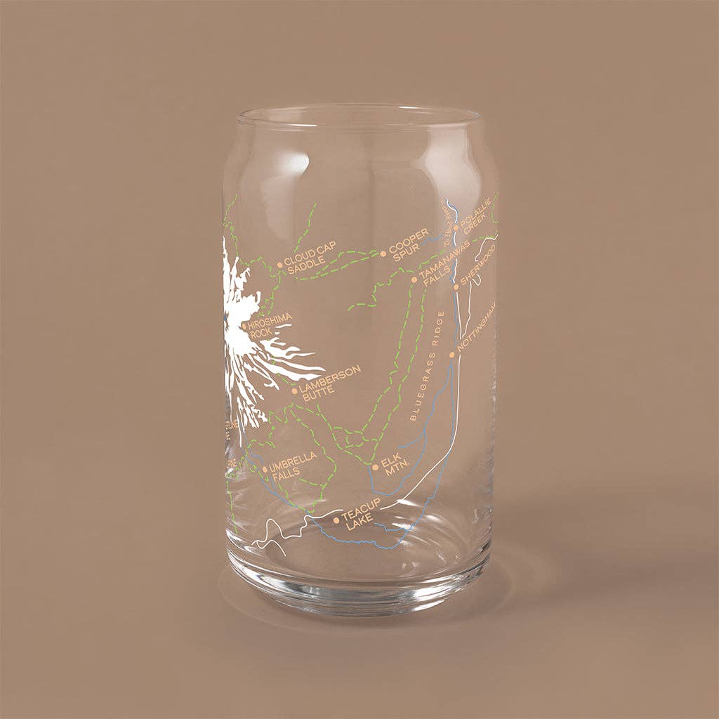 NARBO - Wholesale Drinking Glass/Cup - THE CAN - Mt. Hood Explorer Map, 16oz1