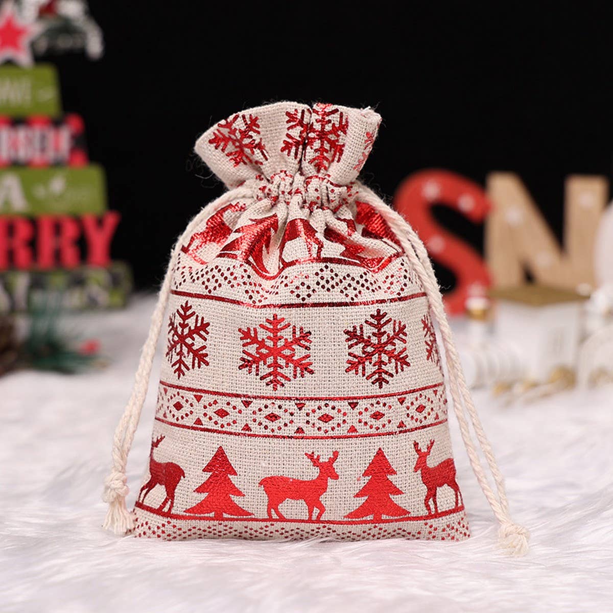 NINEXIS - Vente Pochette cadeau - CWMM1748_Christmas Goodie Bag Sac cadeau à cordon10