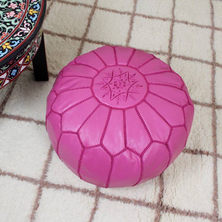 DarKech - Wholesale Ottoman - Pink ottoman pouf Leather