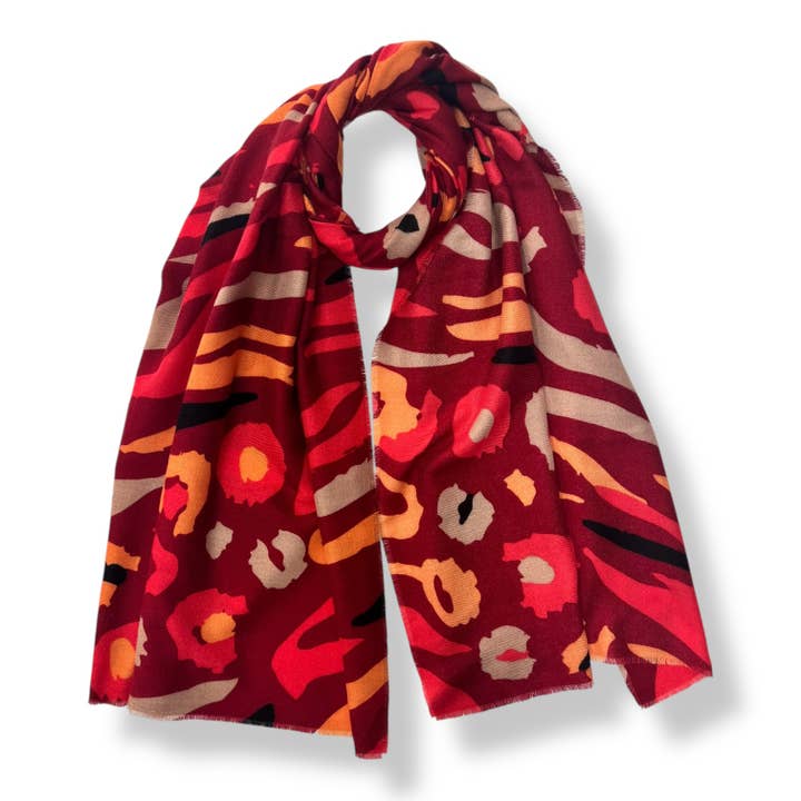 Pañuelo con Estampado Abstracto de Animales Ardientes para venta al por mayor de London Scarves